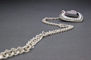 Silver necklace with heart-shaped pendant